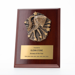 Cosmos Horse Rear Walnut Plaque 150mm