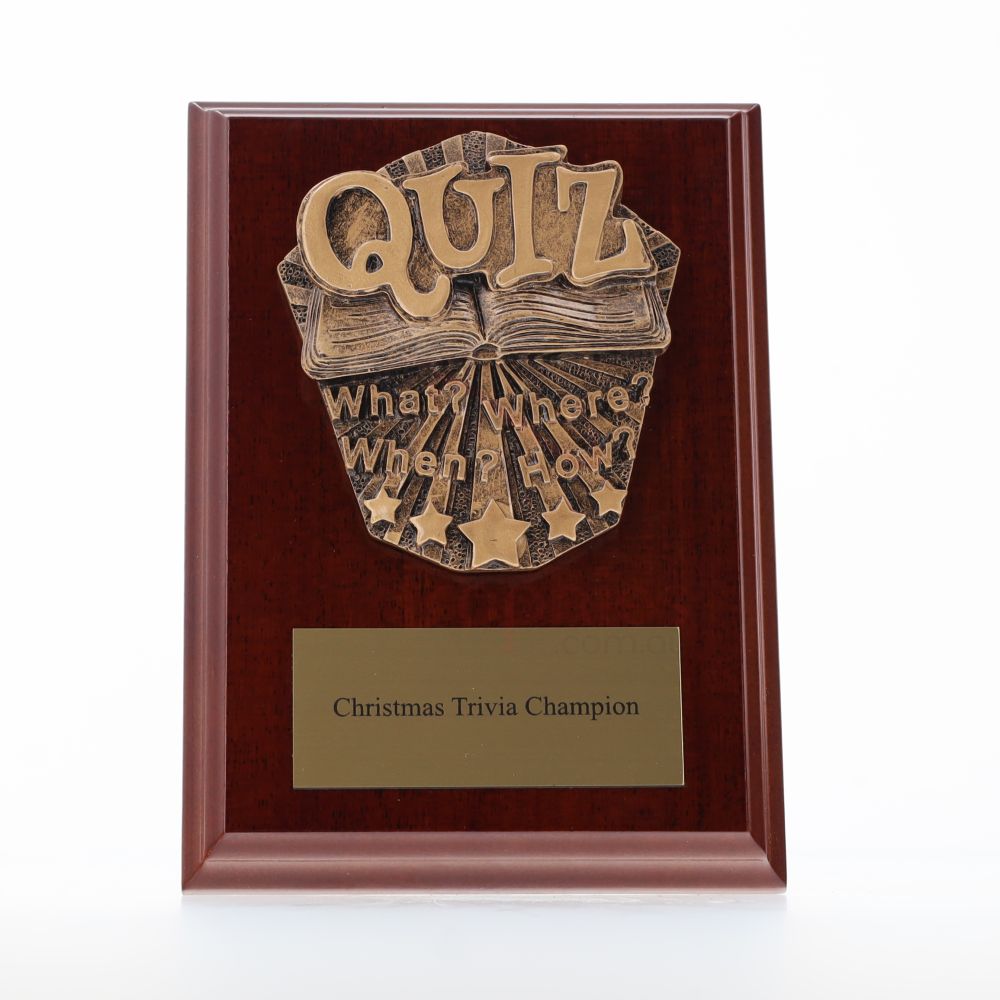 Cosmos Quiz Walnut Plaque 150mm