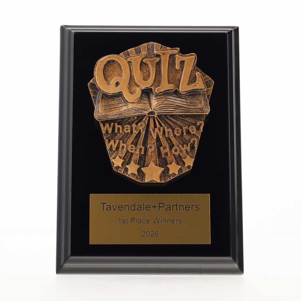 Cosmos Quiz Black Plaque 150mm