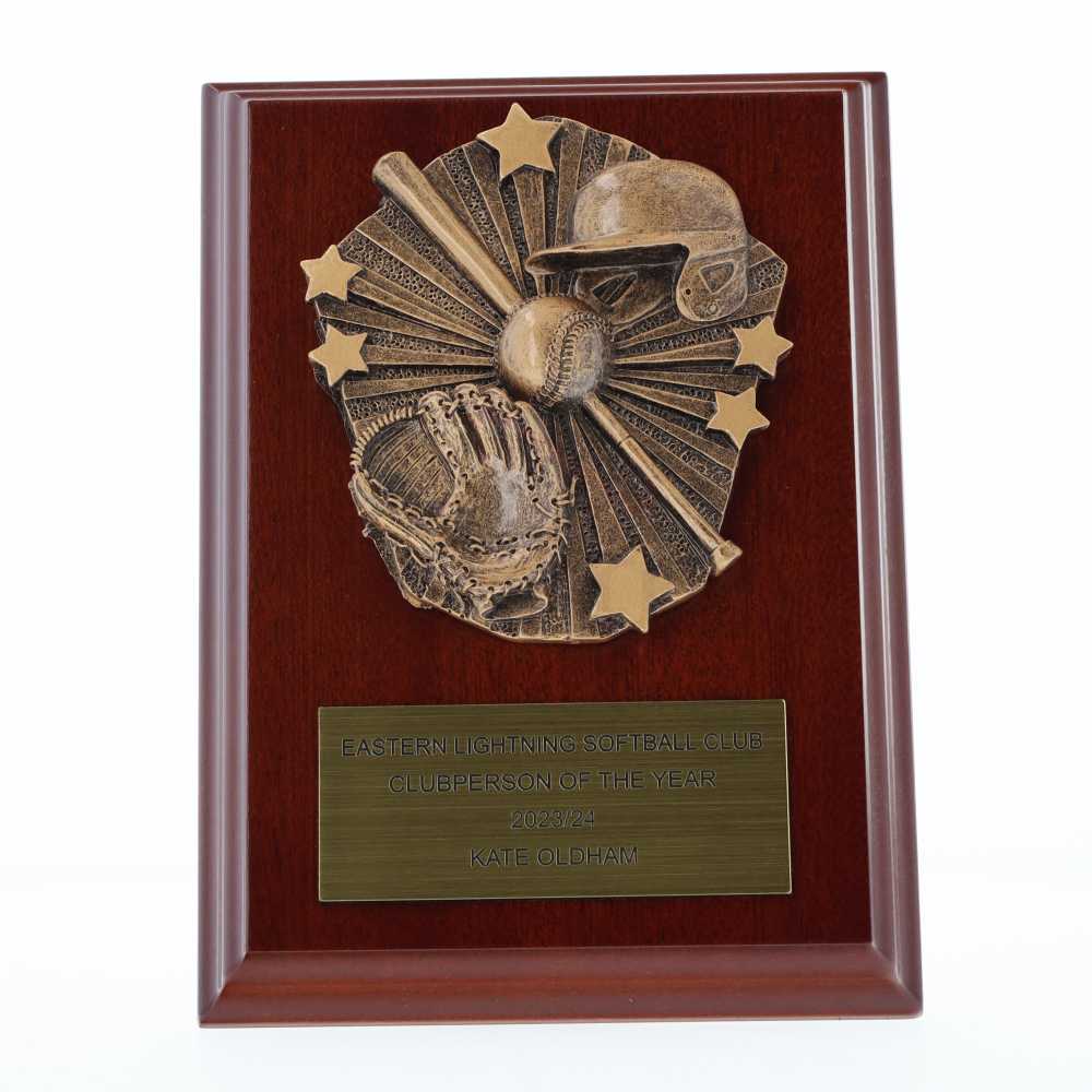 Cosmos Baseball Walnut Plaque 150mm