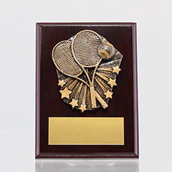 Cosmos Tennis Walnut Plaque 150mm