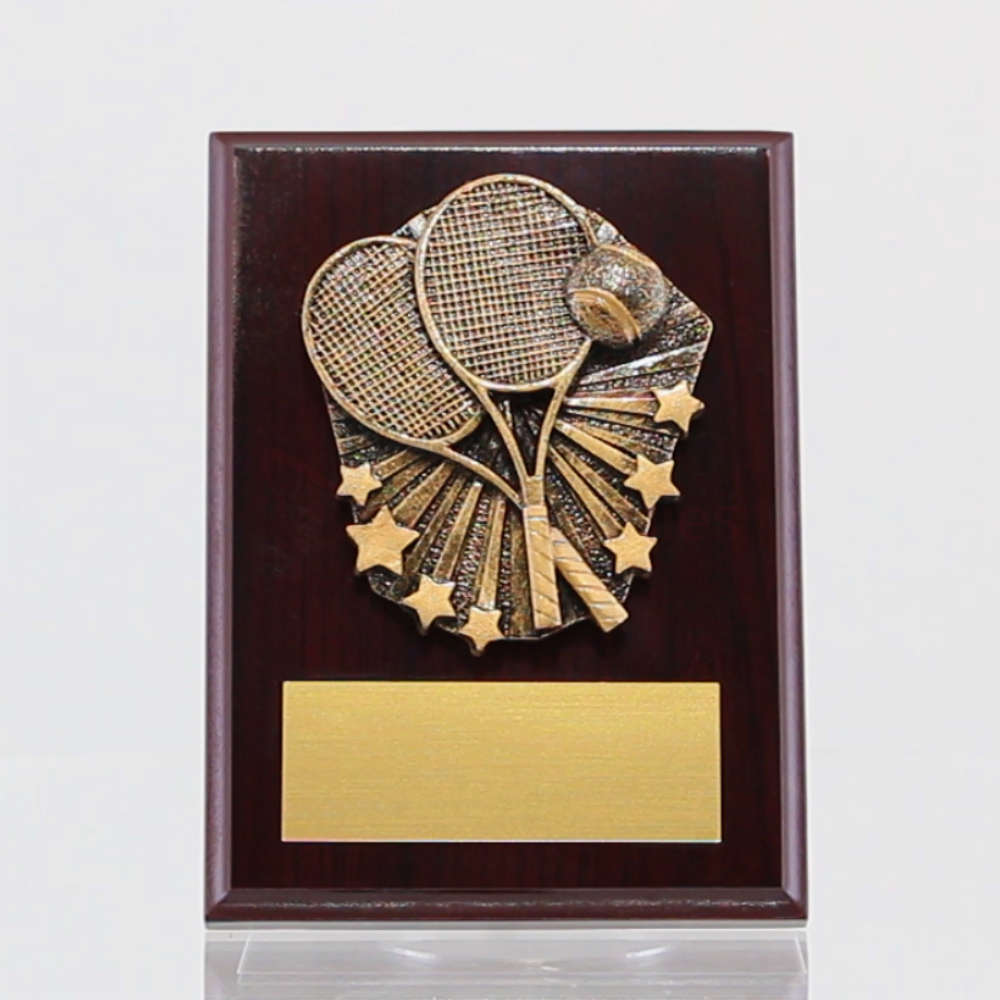 Cosmos Tennis Walnut Plaque 150mm