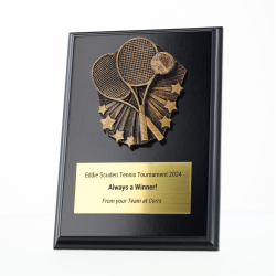Cosmos Tennis Black Plaque 150mm