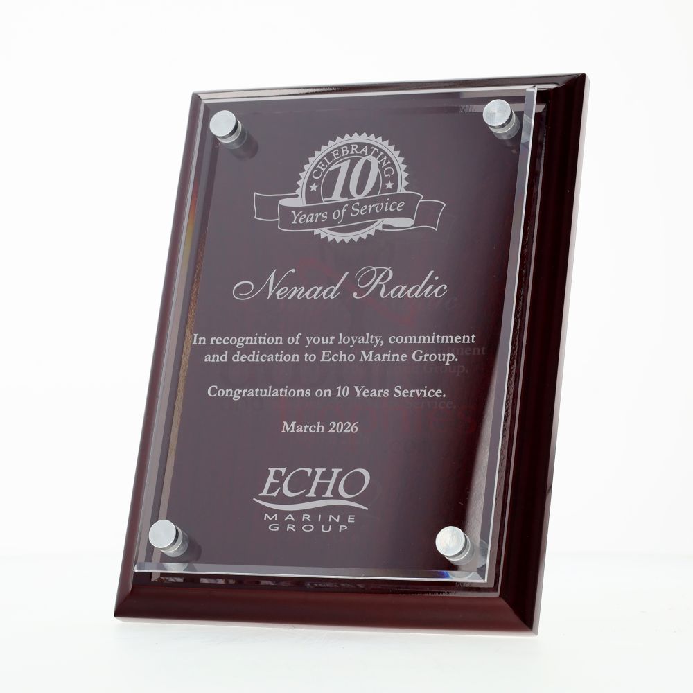 Economy Mahogany Floating Plaque 200mm