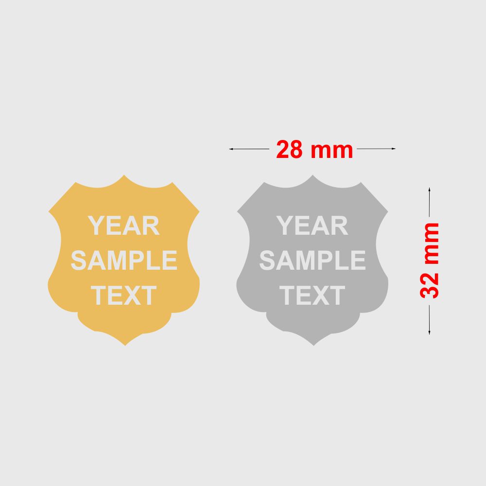 Engraved Aluminium Plate (Gold) - S1 Shield 32mm
