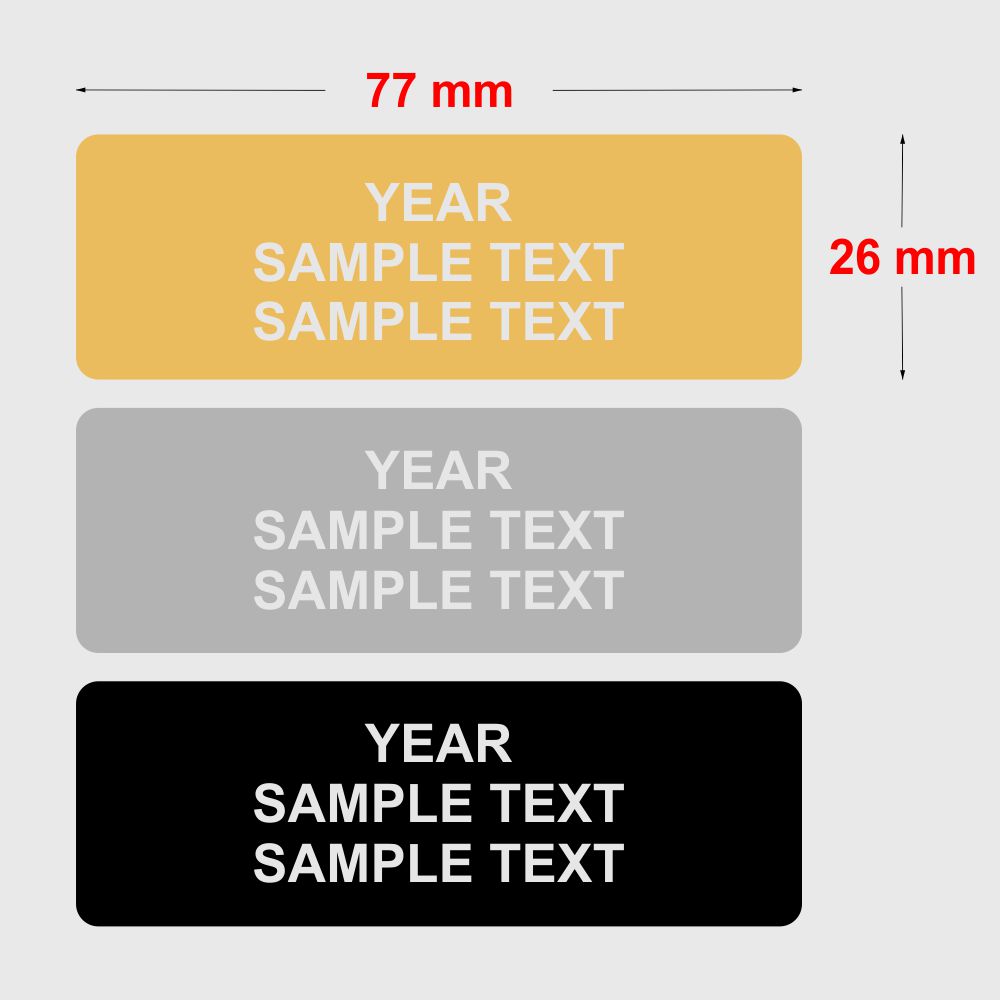 Engraved Aluminium Plate (Gold) - 77mm x 26mm