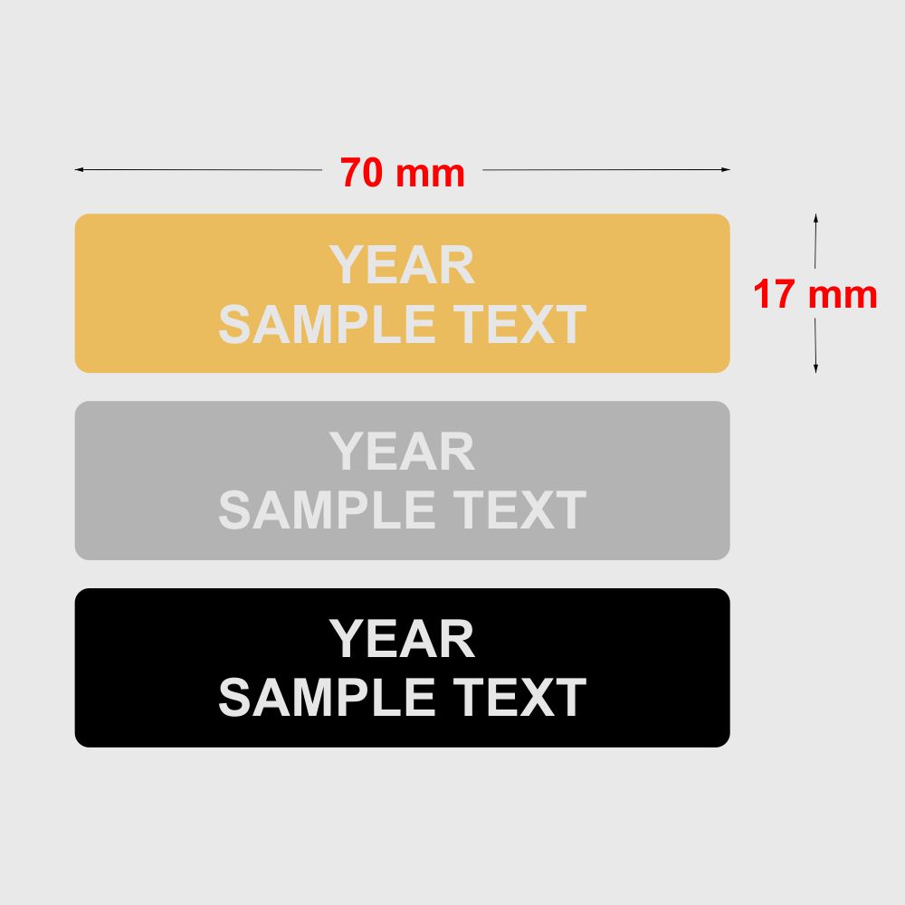 Engraved Aluminium Plate (Gold) - 70mm x 17mm