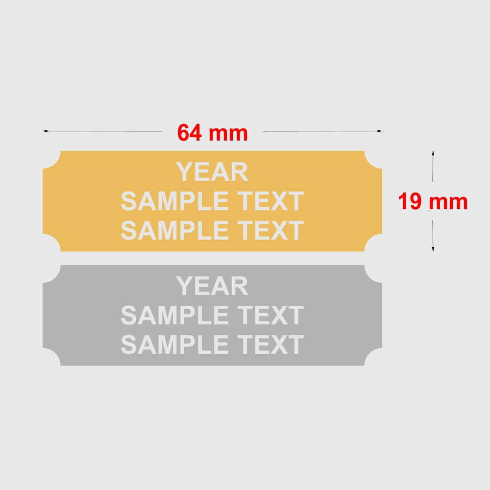 Engraved Aluminium Plate (Gold) - 64mm x 19mm Concave Corners