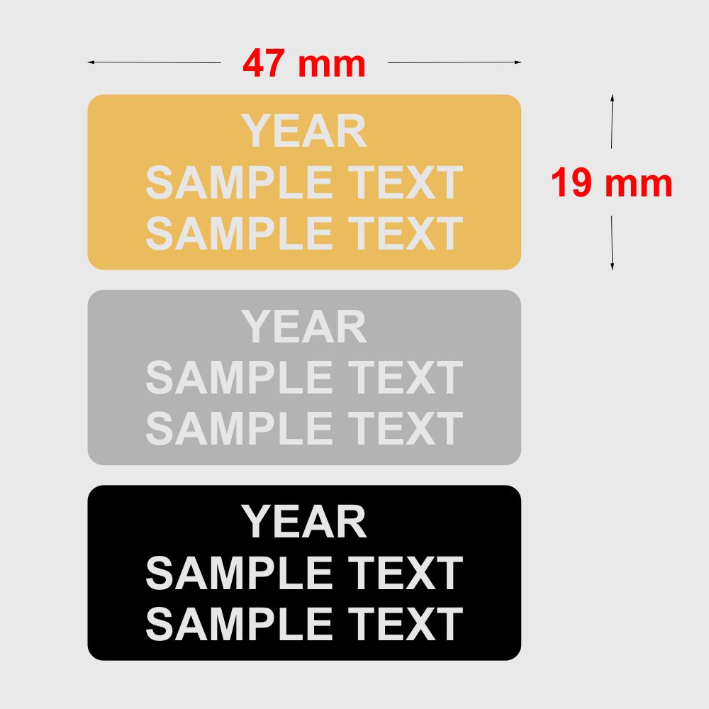Engraved Aluminium Plate (Gold) - 47mm x 19mm