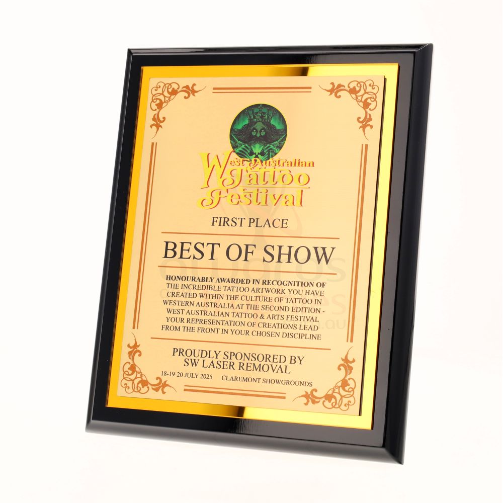 Sublime Plaque Gold 250mm