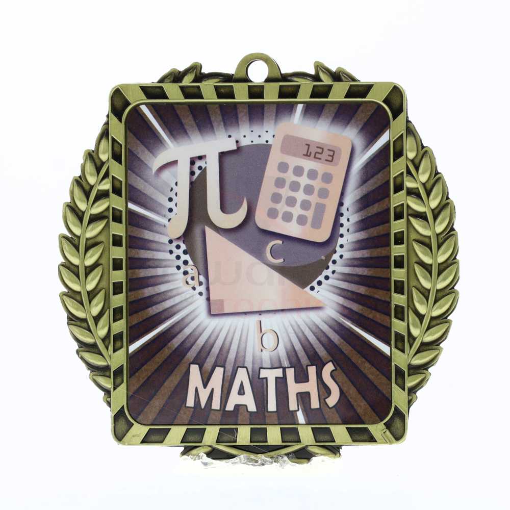 Lynx Wreath Maths Medal Gold 