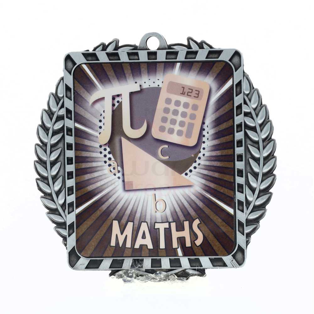 Lynx Wreath Maths Medal Silver 