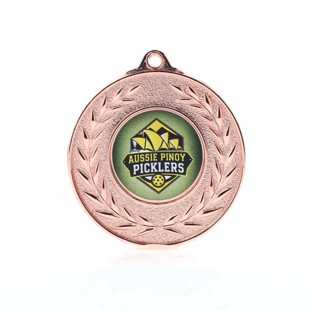 Wreath Personalised Medal 50mm Bronze 