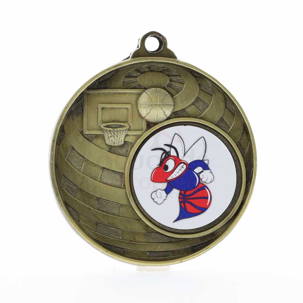 Global Basketball Logo Medal 50mm Gold 