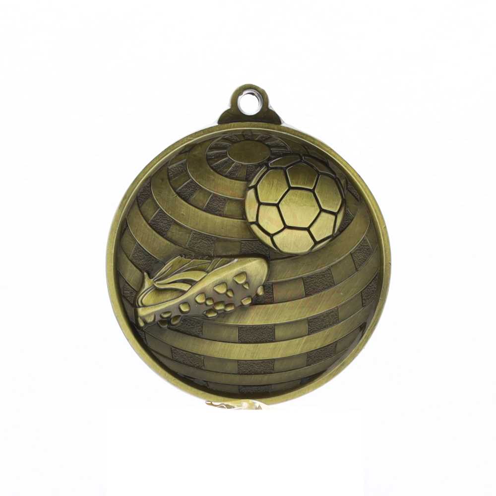 Global Soccer Medal 50mm Gold 