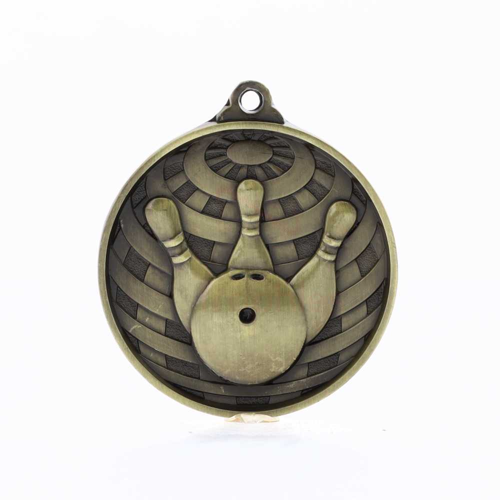 Global Tenpin Bowling Medal 50mm Gold 