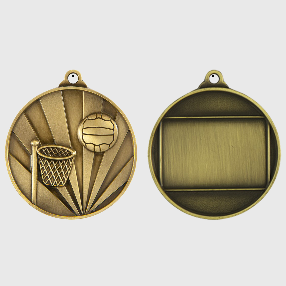 Sunrise Netball Medal 70mm Gold 