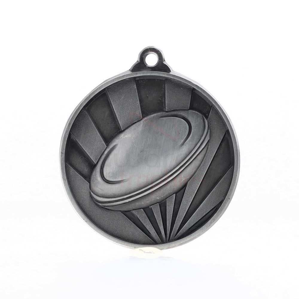 Sunrise Rugby Medal 70mm Silver 