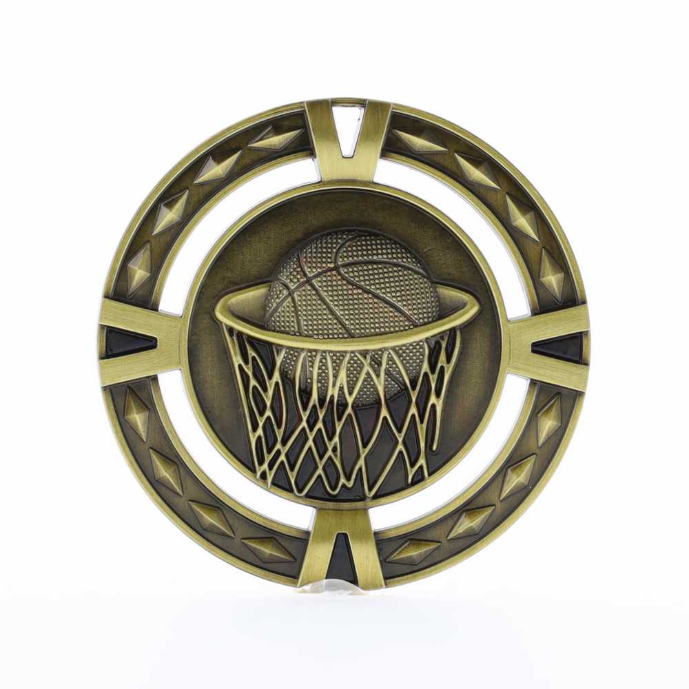 Cutout Basketball Medal 60mm Gold