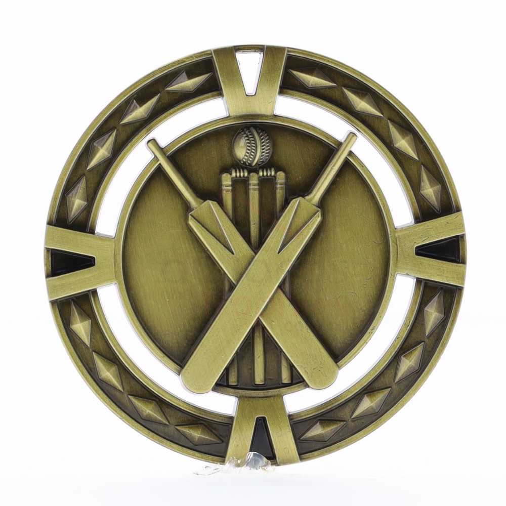 Cutout Cricket Medal 60mm Gold