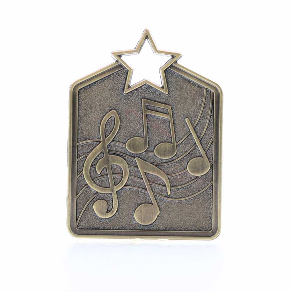Shield Medal Music 60mm Gold