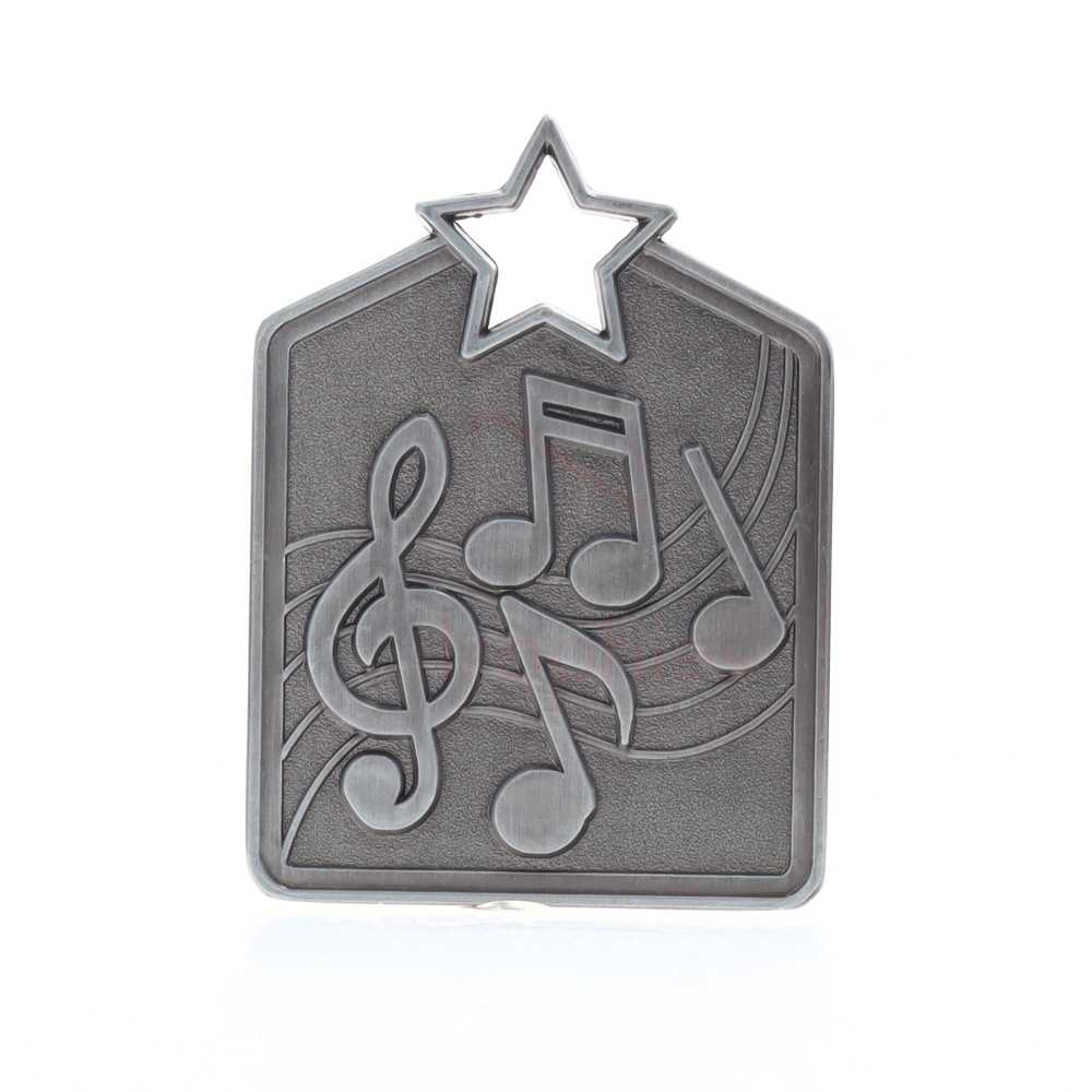 Shield Medal Music 60mm Silver