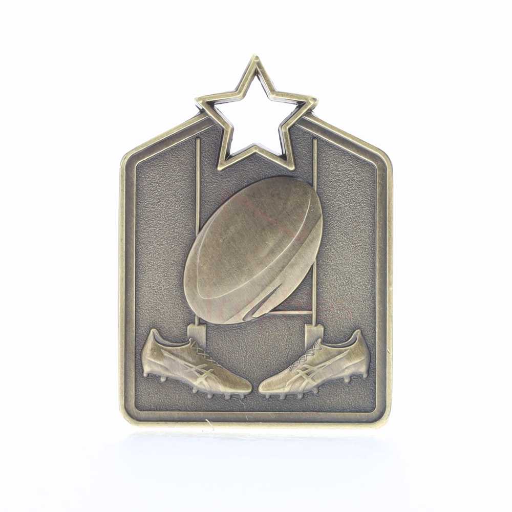 Shield Medal Rugby 60mm Gold