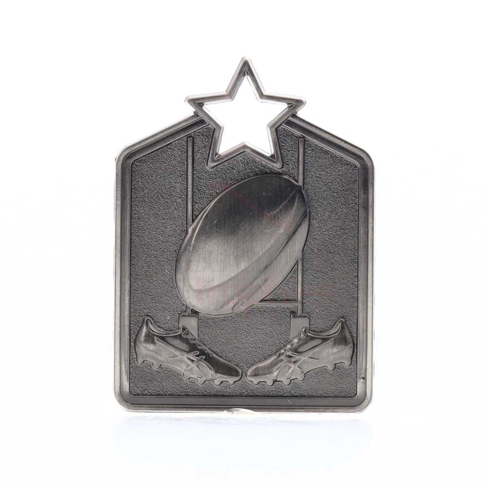 Shield Medal Rugby 60mm Silver