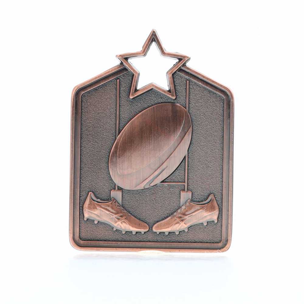 Shield Medal Rugby 60mm Bronze