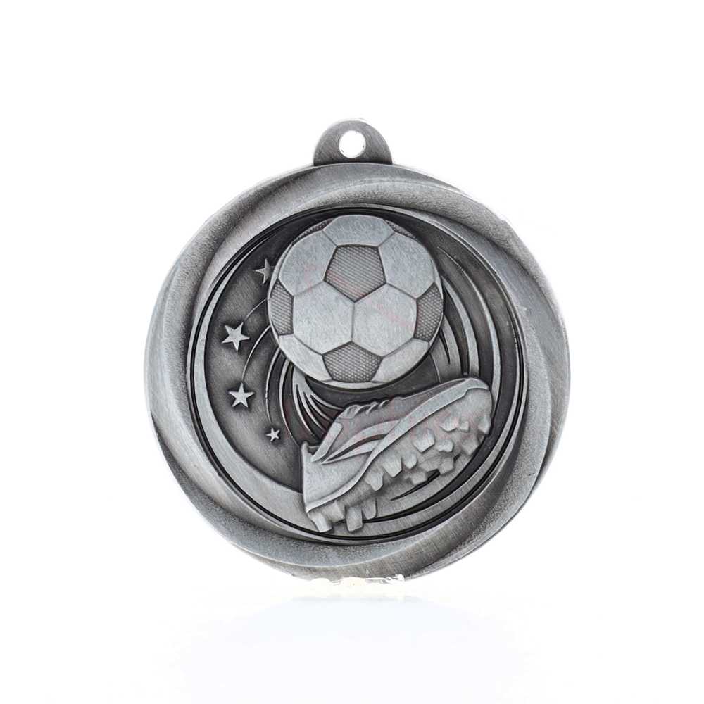 Econo Soccer Medal 50mm Silver