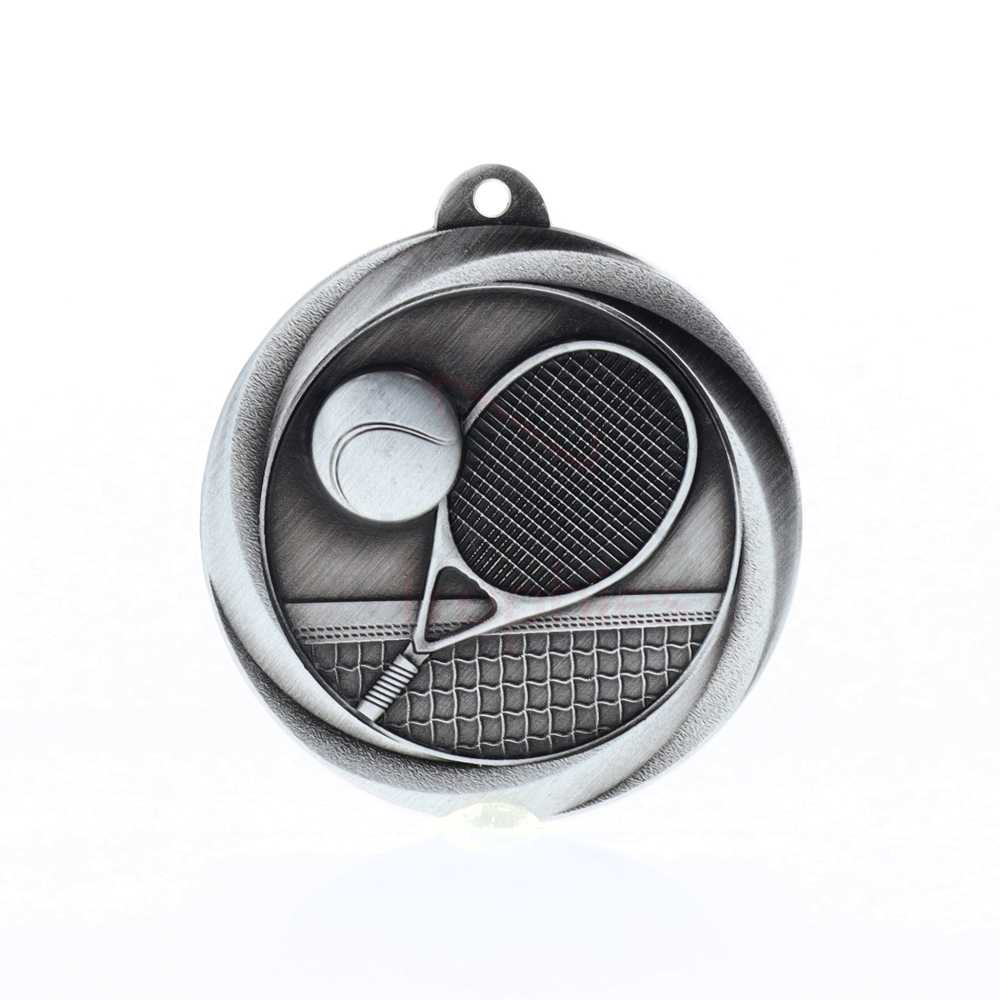 Econo Tennis Medal 50mm Silver