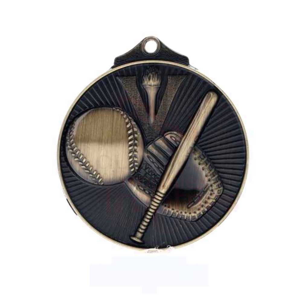 Embossed Baseball Medal 52mm Gold