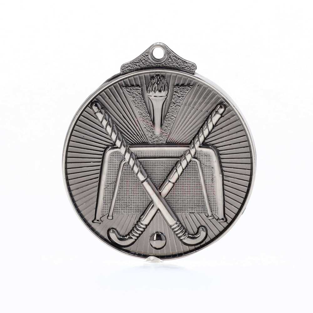 Embossed Hockey Medal 52mm Silver