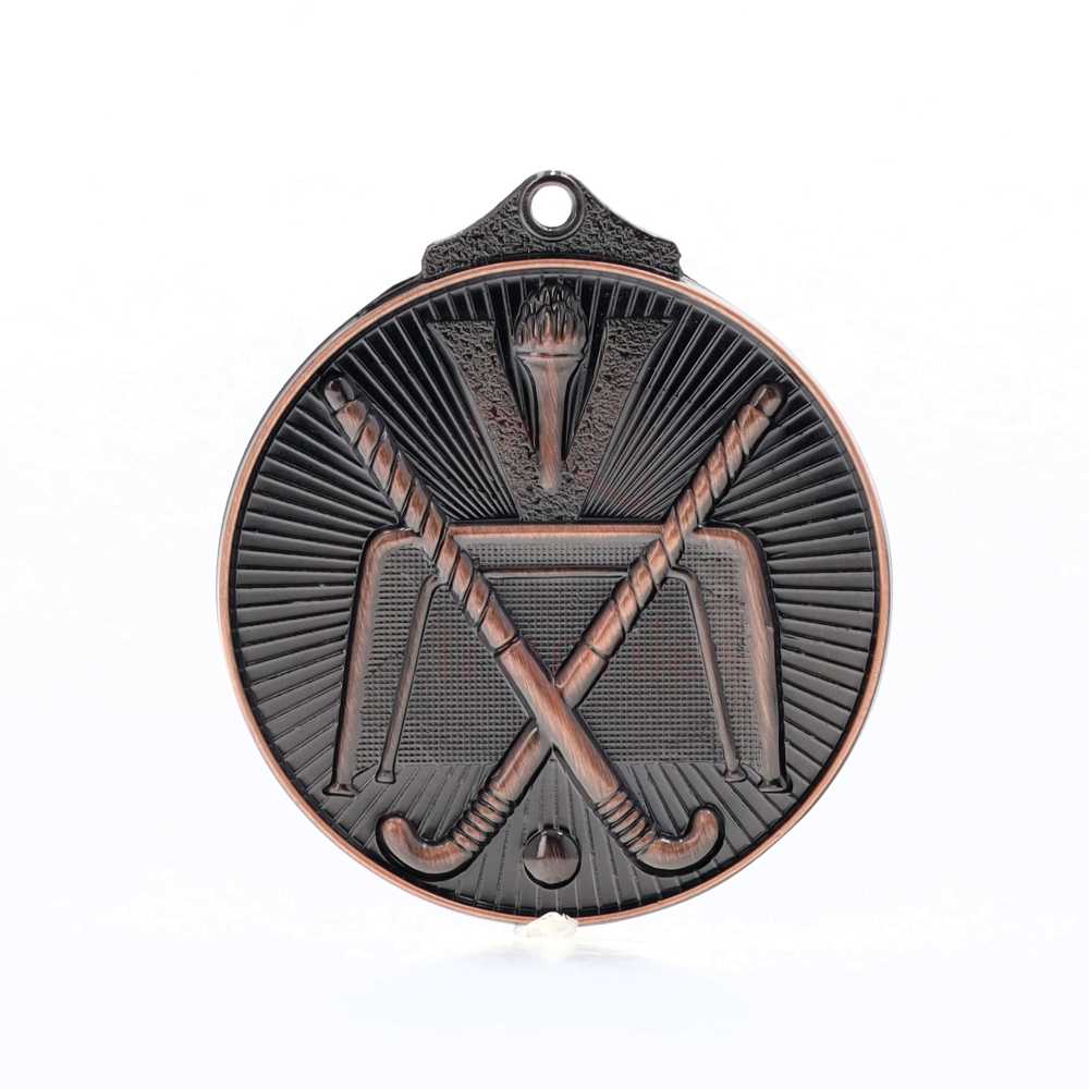 Embossed Hockey Medal 52mm Bronze