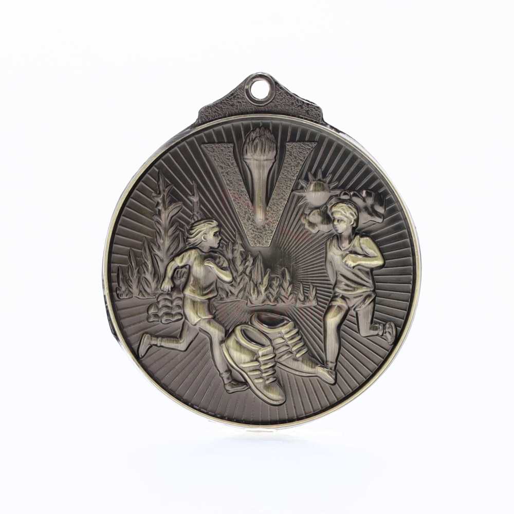 Embossed Cross Country Medal 52mm Gold