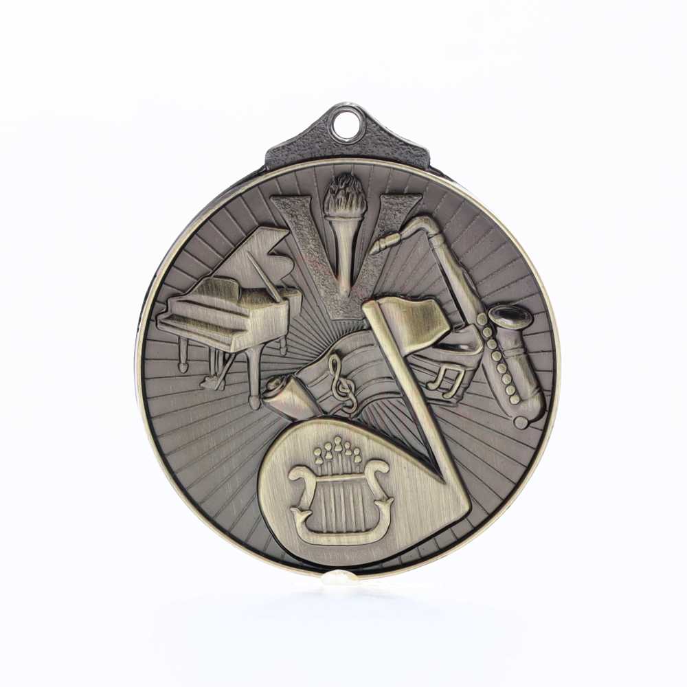 Embossed Music Medal 52mm Gold