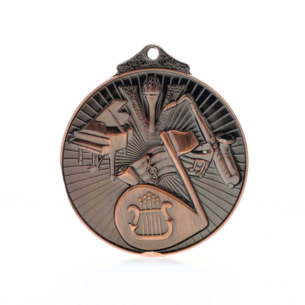 Embossed Music Medal 52mm Bronze