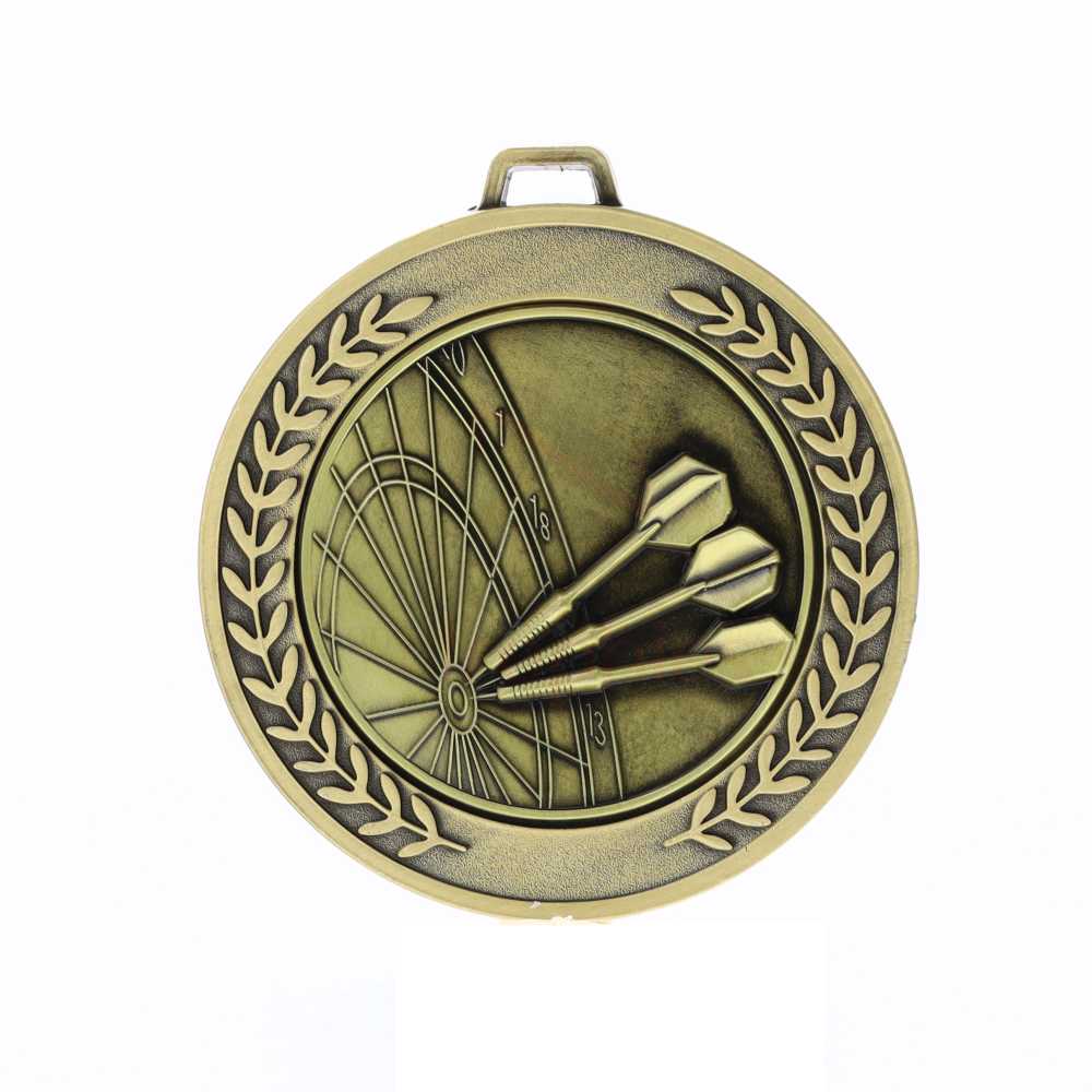Heavyweight Darts Medal 70mm Gold