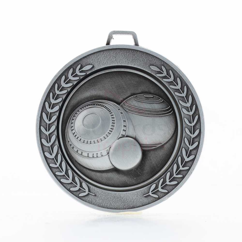 Heavyweight Lawn Bowls Medal 70mm Silver