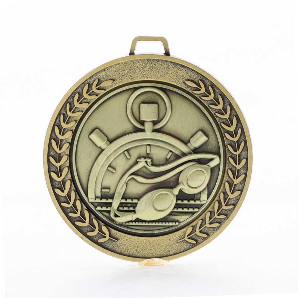 Heavyweight Swimming Medal 70mm Gold