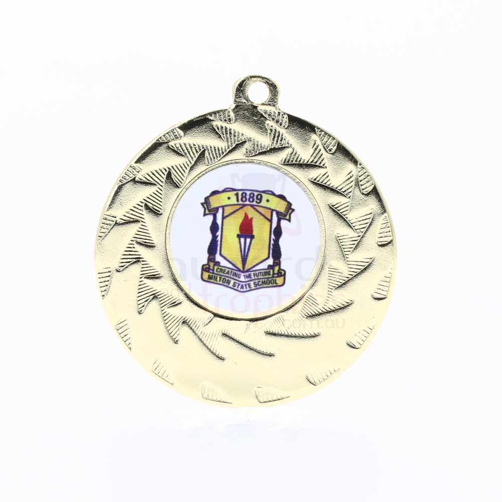 Jagged Personalised Medal 50mm Gold