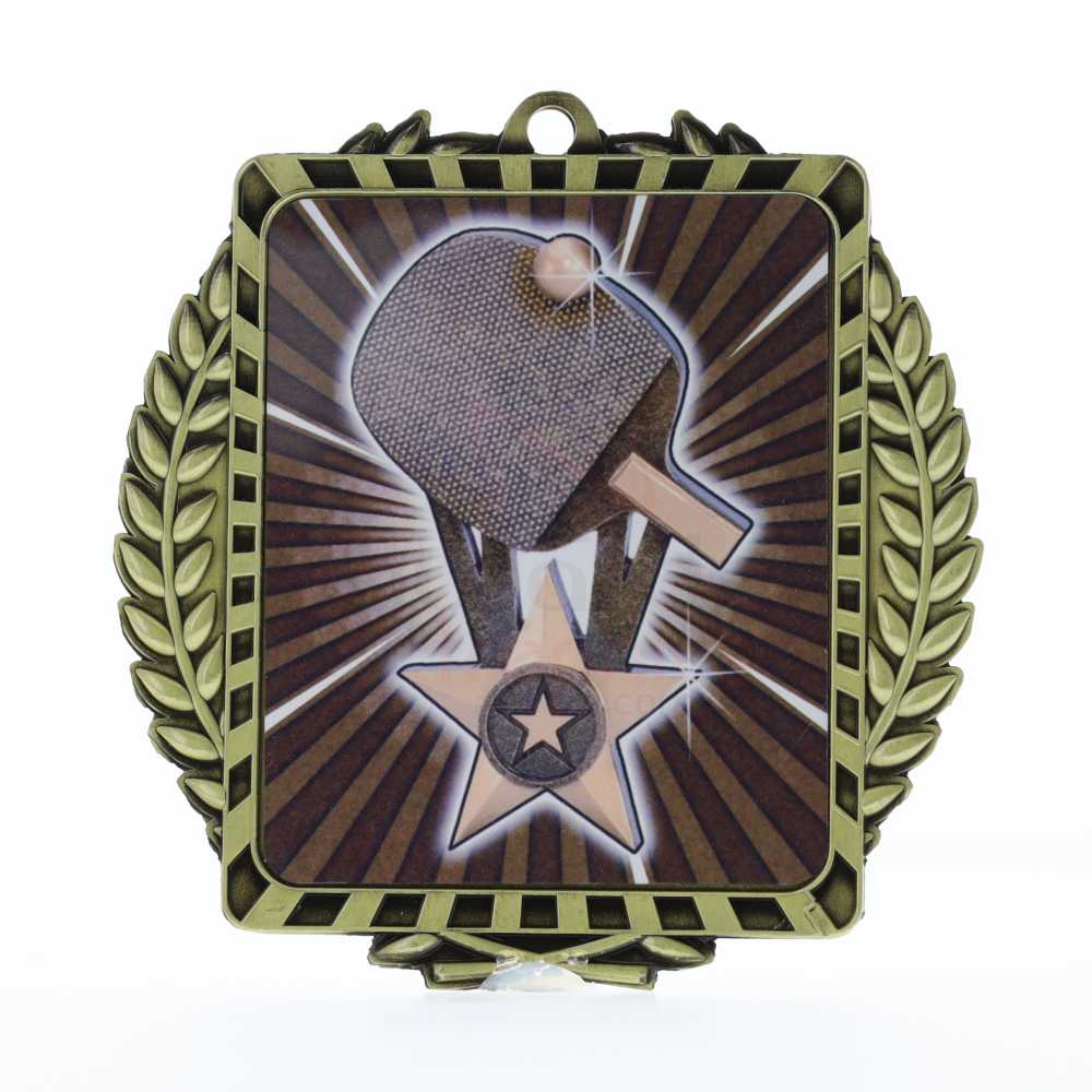 Lynx Wreath Table Tennis Medal Gold