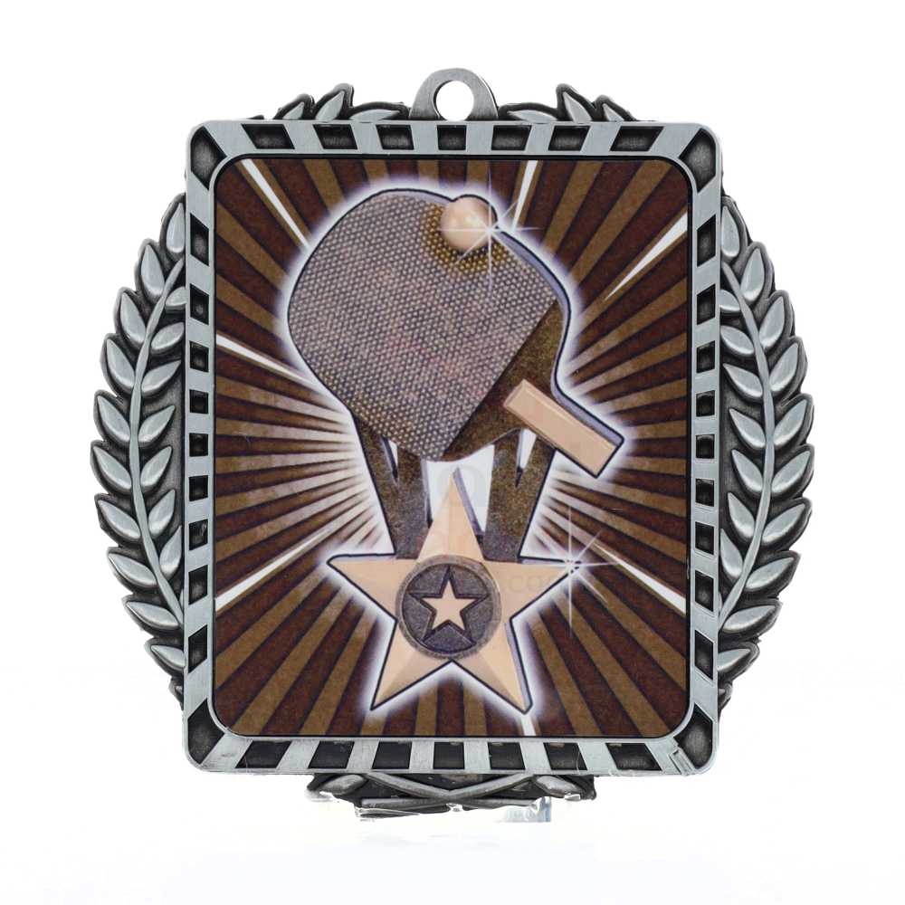 Lynx Wreath Table Tennis Medal Silver