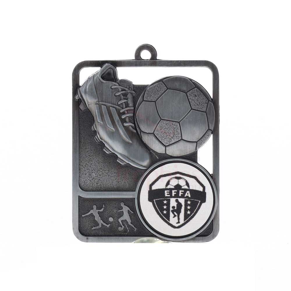 Silhouette Series Soccer Logo 60mm Silver
