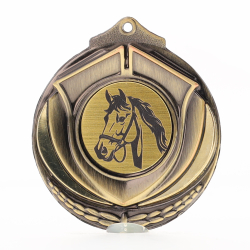 Two Tone Equestrian Medal 50mm Gold
