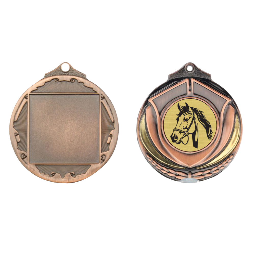 Two Tone Equestrian Medal 50mm Bronze
