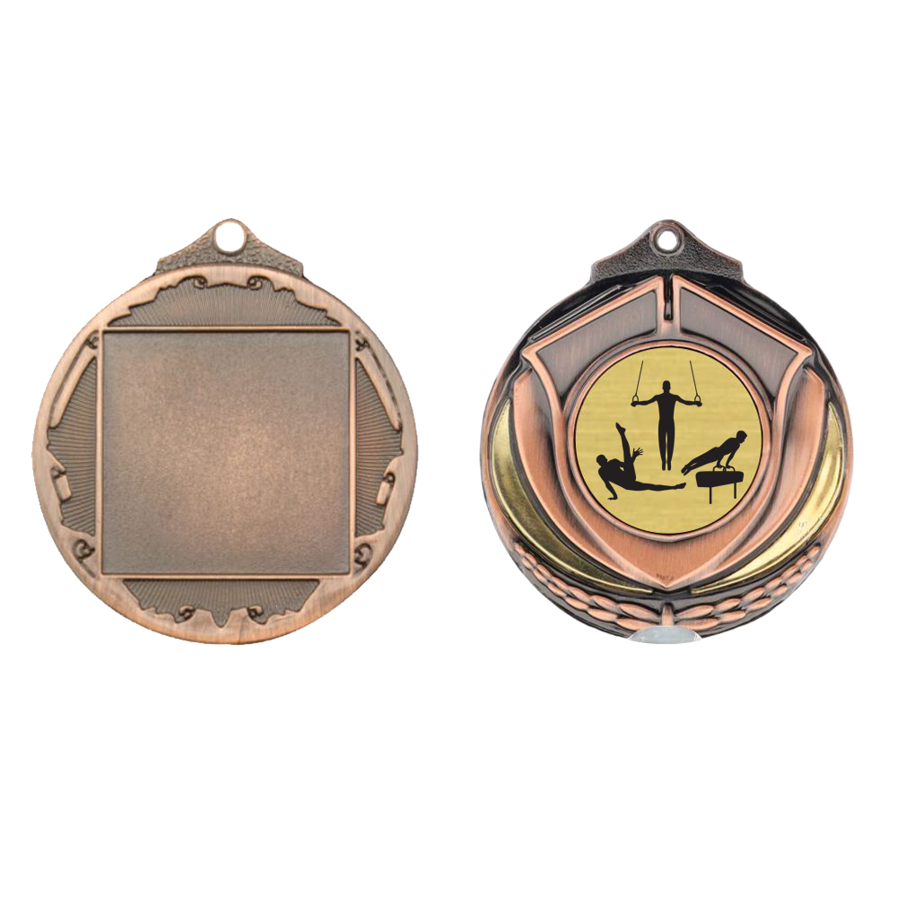 Two Tone Male Gymnastics 50mm Bronze