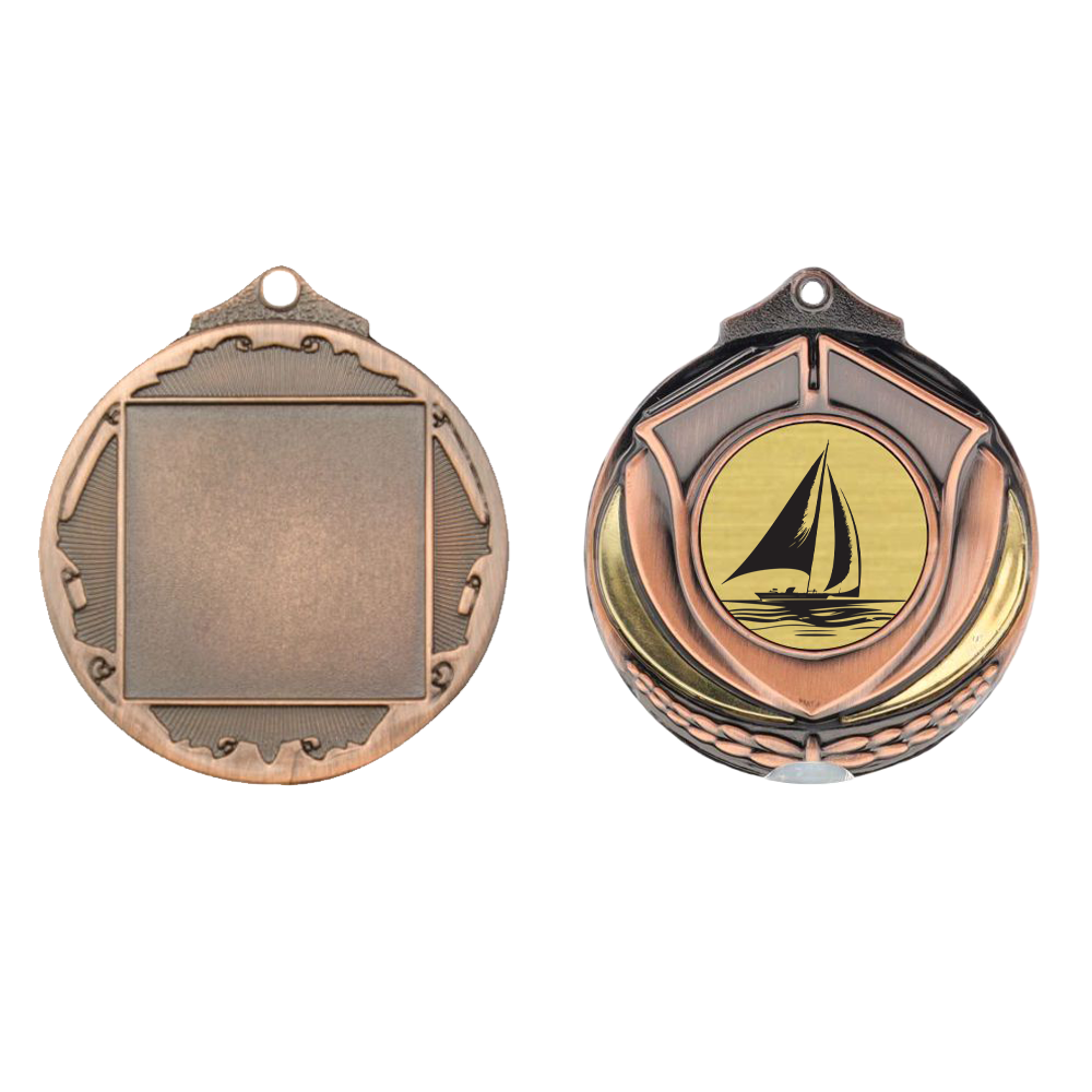 Two Tone Sailing Medal 50mm Bronze