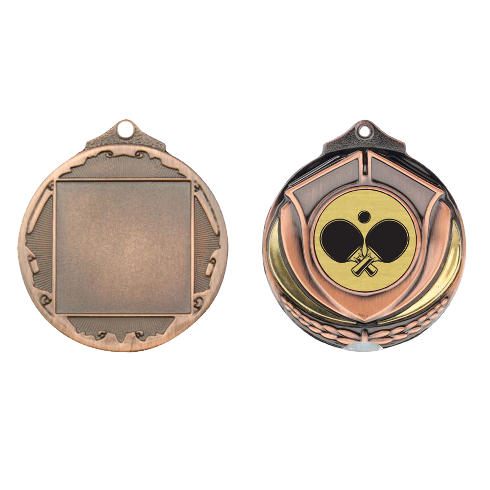 Two Tone Table Tennis Medal 50mm Bronze