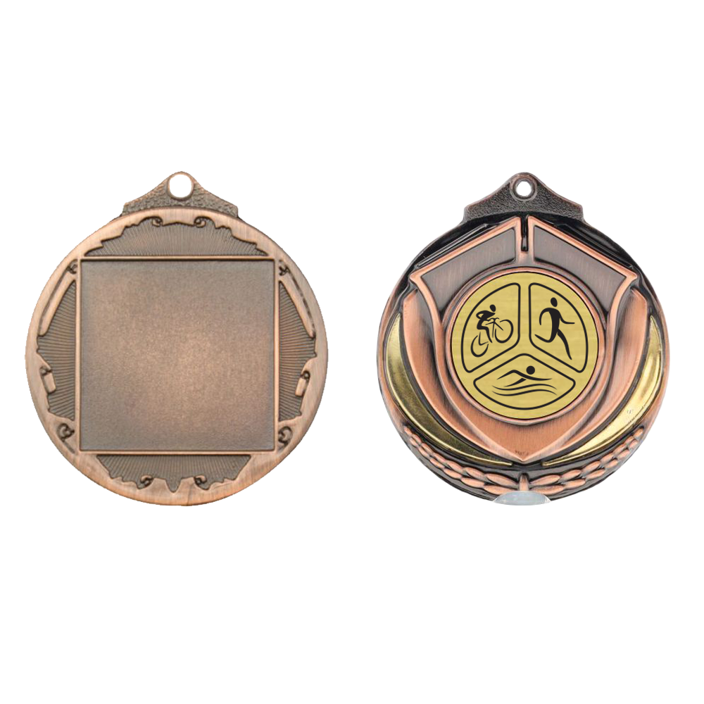 Two Tone Triathlon Medal 50mm Bronze